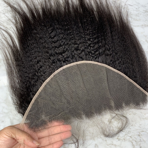 Kinky Straight HD Lace Frontal 13X6 Human Hair Frontal Pre Plucked Natural Hairline With Baby Hair HD Lace Hair