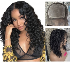180% Deep Loose Curly  Silk Top Full Lace Wig Virgin Human Hair Wigs With 4x4 Silk Top Lace Wigs