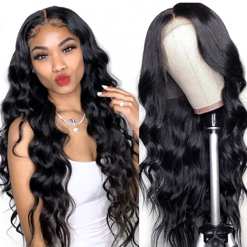 Body Wavy Glueless Lace Front Human Hair Wigs With Baby Hair Virgin Human Hair Lace Wigs Pre Plucked For Black Women