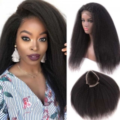 Kinky Straight Full Lace wig Human Hair Lace Wigs Pre Plucked Hairline Hair Wigs