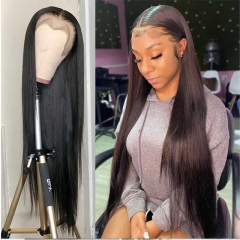Silk Straight Full Lace Wig Human Hair Pre Plucked Natural Hairline With Baby Hair Wigs For Black Women Transparent Lace Full Lace Wig