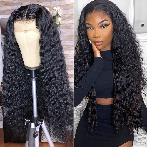 Deep Wave 13x6 Lace Front Wig Pre Plucked Brazilian Human Hair Lace Wig With Baby Hair Lace Frontal Wig