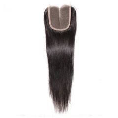 Transaprent Lace Straight Lace Closure 4X4 Human Hair Lace Front Closure With Baby Hair Straight Human Hair Closures