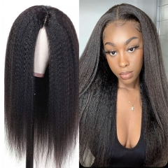 13x4 HD Lace Frontal Wig Kinky Straight HD Lace Wig  Pre Plucked 13x4 Lace Front Human Hair Wigs For Black Women