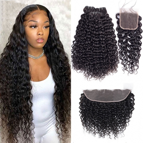 3Pcs Hair Bundles With 1pc Lace Closure Water Wave Hair Bundles With 6x6 Lace Closure 4Pcs Lot Hair Bundles With Lace Frontal 13x4