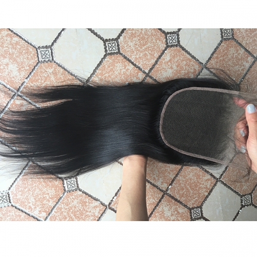 Transparent Lace 7x7 Lace Closure Pre Plucked Straight Hair Lace Closure With Transparent Lace