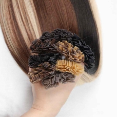 1.0g/Strand Flat Tip Hair Virgin Human Hair Flat Tip Human Hair Extension Silky Straight Pre Bonded Keratin Fusion Hair