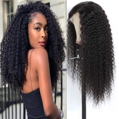 Kinky Curly Full Lace Wig Human Hair Wigs For Black Women Transparent Lace Curly Wig Pre Plucked Natural Hairline