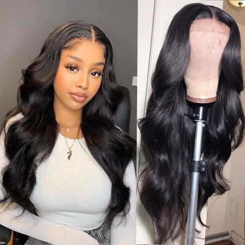 Body Wave 6x6 Closure Wig Transaprent Lace Human Hair Lace Closure Wig Per Plucked Lace Front Wig