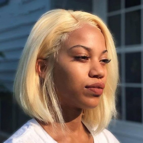 13x6 Bob Wig Blonde Striahgt 13x6 Lace Front Wig Pre Plucked BLonde Lace Wig With Baby Hair