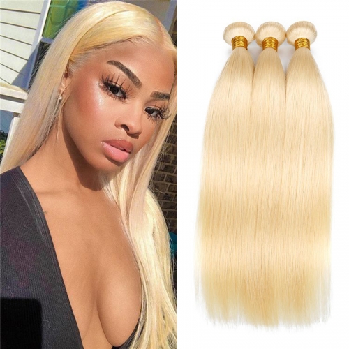 Straight Blonde Hair Bundles Brazilian Human Hair Weaving 3PCS Lot 613 Human Hair