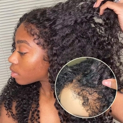 Kinky Edge 7x7 HD Lace Closure Kinky Curly Human Hair Closure With Curly Baby Hair Curly Lace Closure With Kinky Edge  4x4/5x5/6x6/7x7 HD Lace Closure