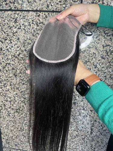 Raw Hair Lace Closure Human Hair Raw Hair HD Lace Closures Straight Hair Transparent Lace Front Closures