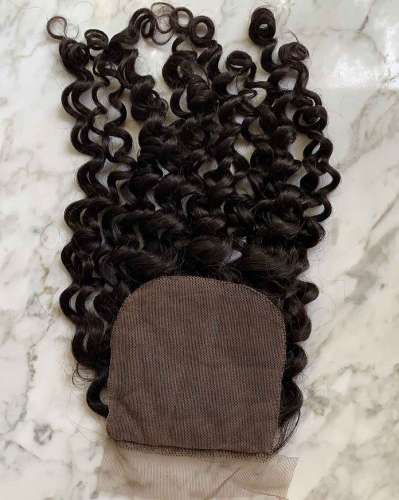 Kinky Curly Silk Base Closure 4x4 /5x5 Virgin Hair Curly Virgin Human Hair Silk Top Closure
