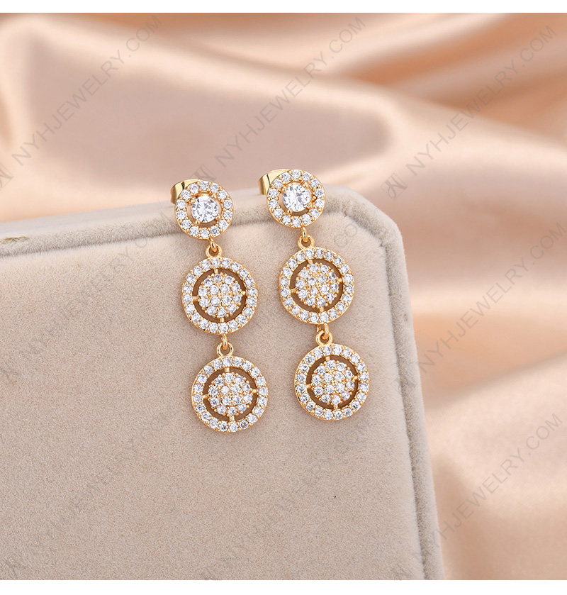 ★NYH Jewelry★ New Fashion CopperJewelry Stud Earring Full Stones ...