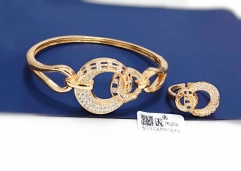 Silver/Gold Bangle Ring Set