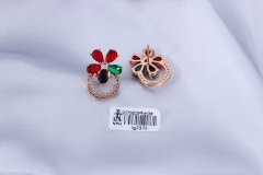 Zircon Colorful Flower Stud Earring