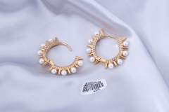 Champagne Gold Huggie Earring with Zircon