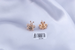 Champagne Gold Cute Bee Stud Earring