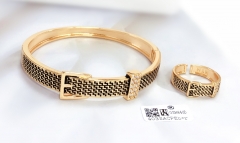 Gold Bracelet and Ring Set