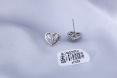 Cute Heart Silver Zircon Stud Earring