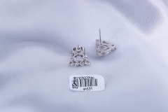 Silver Triangle CZ Minimalist Stud Earring