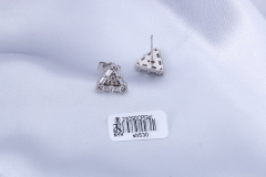 Silver Triangle CZ Minimalist Stud Earring