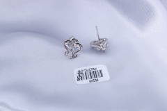 Minimalist Silver Zircon Heart Stud Earring