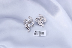 Silver Trendy Stud Earring with Pearl