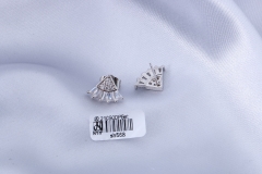 Geometric Triangle Zircon Silver Stud Earring