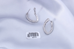 Silver Zircon Irregular Shape Huggie Earring