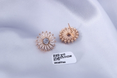 Champagne Gold Zircon Sunflower Stud Earring