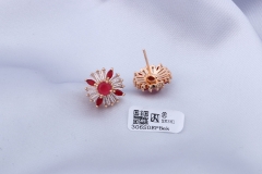 Champagne Gold Stud Earring with Zircon