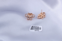 Champagne Gold/Silver Butterfly Zircon Stud Earring