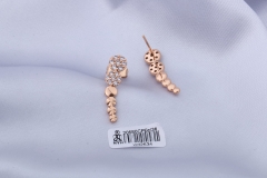 Cubic Zircon Champagne Gold Stud Earring