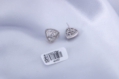 Silver Zircon Triangle Stud Earring