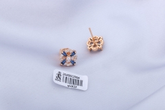 Champagne Gold/Silver Colorful Zircon Stud Earring