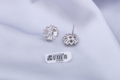 Silver Stud Earring with Zircon