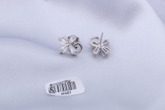 Silver Copper Zircon Stud Earring