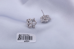 Zircon Silver Stainless Steel Stud Earring