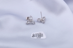 Zircon Silver Stainless Steel Copper Stud Earring