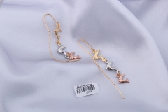 Champagne Gold Copper Dolphin Long Earring