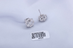 Silver Zircon Stud Earring Minimalist Jewelry