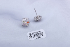 Colorful Zircon Silver Copper Stud Earring