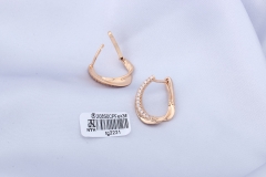 Champagne Gold Huggie Earring with Zircon