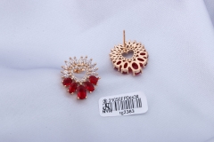 Champagne Gold Red Zircon Stud Earring