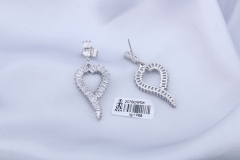 Silver Zircon Heart Stud Earring