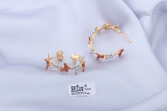 Champagne Gold Butterfly Stud Earring