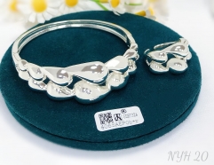 Ring Bracelet Set Silver