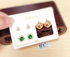 Earrings Gold Artificial Gemstones